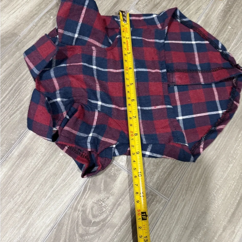 XS dog plaid button down shirt